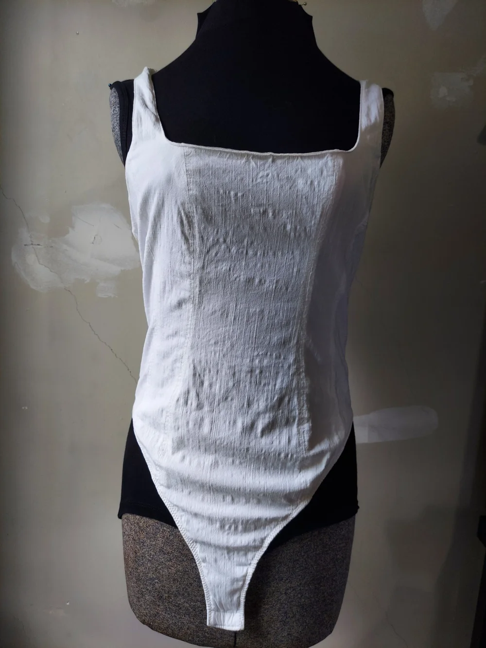 Free People Shes A Catch White Scoop Neck Ribbed Bodysuit